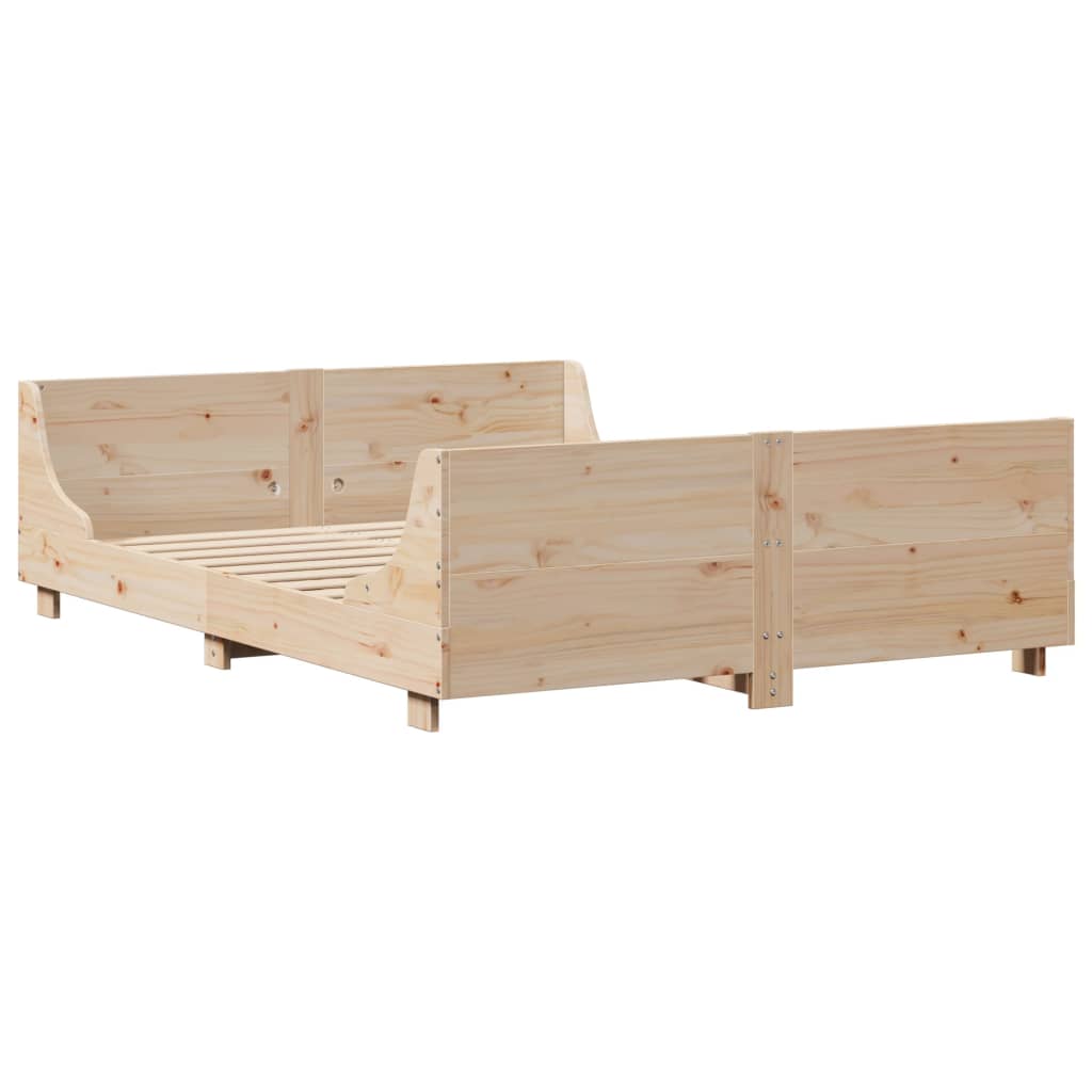 Bed Frame without Mattress 120x200 cm Solid Wood Pine